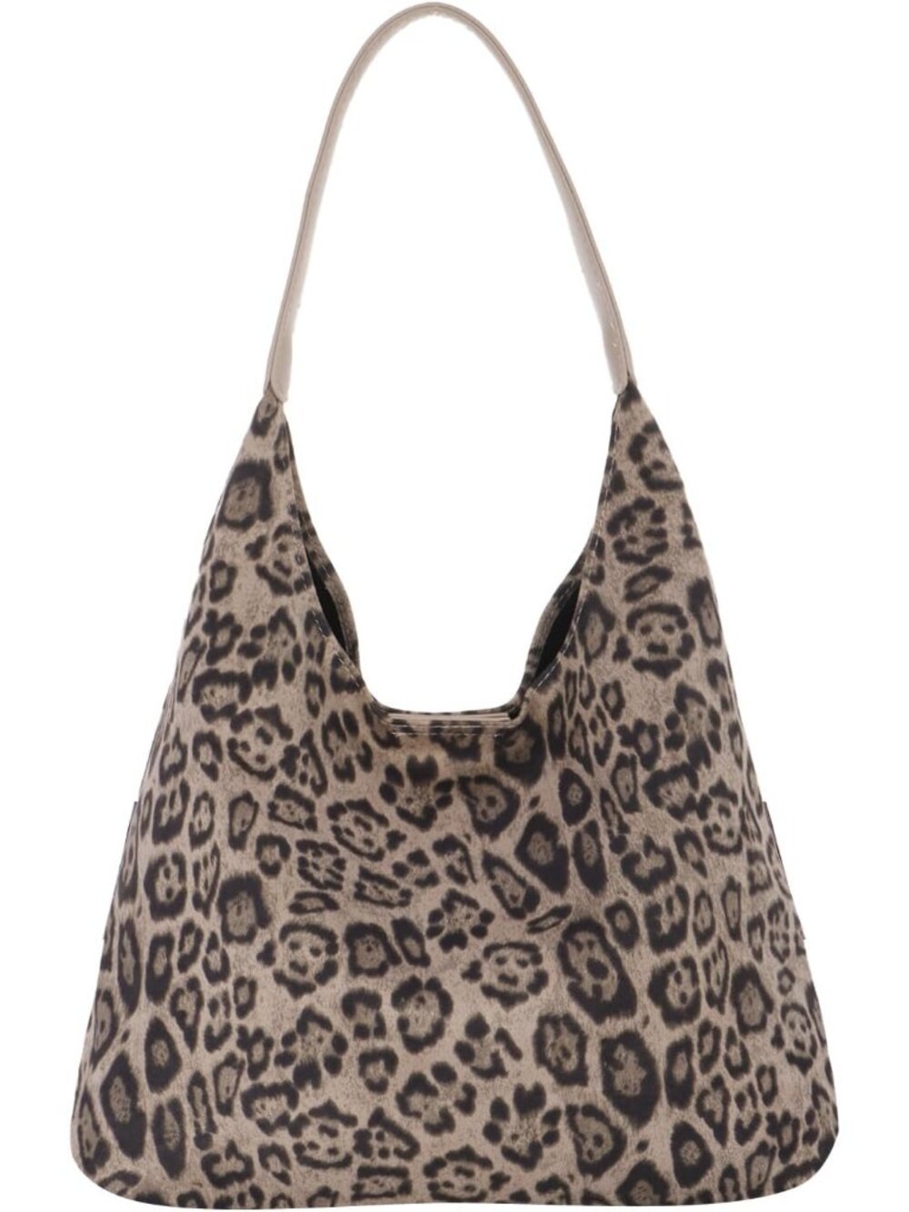 Leopard Tote Bag for Women Suede Leather Cheetah Print Hobo Shoulder Bag Large V